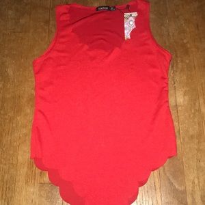 Brand new red scalloped bodysuit